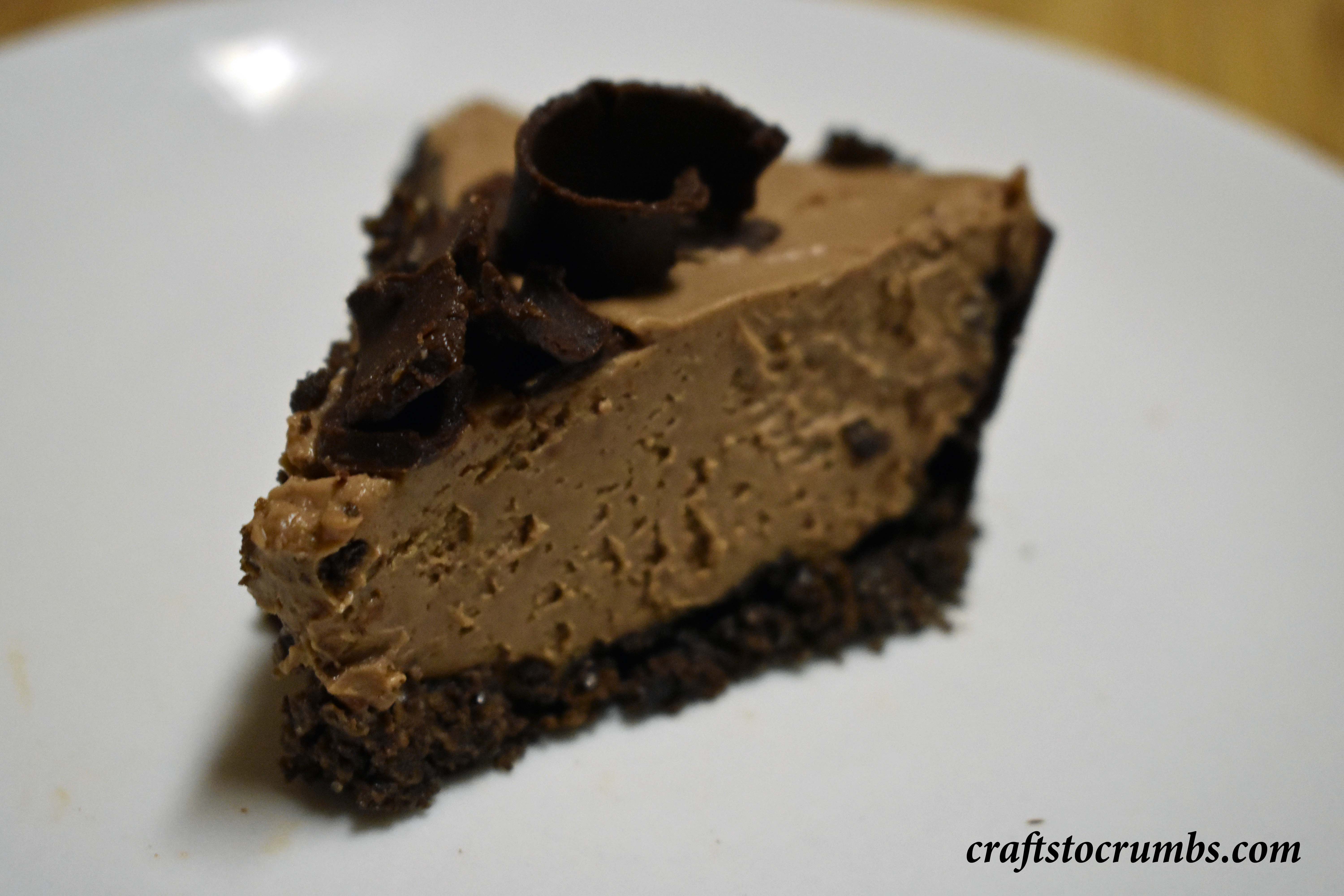 Crafts to Crumbs No-Bake Chocolate Cheesecake Pie
