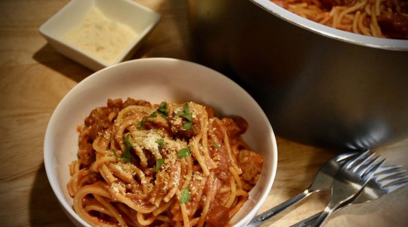 Multicooker (Ninja Foodi) One Pot Spaghetti – Crafts to Crumbs
